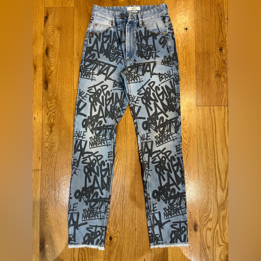 Isabel Marant graffiti jeans